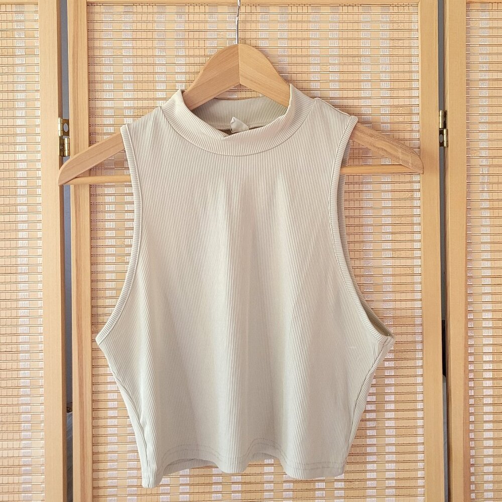 H&M Ribbed Mock Neck Top